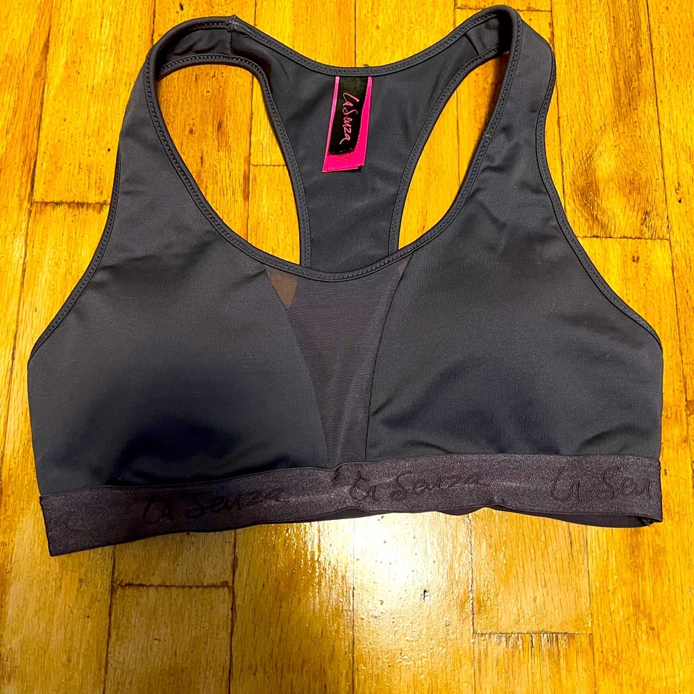 Lightly padded La Senza sports bra. Grey, size small.